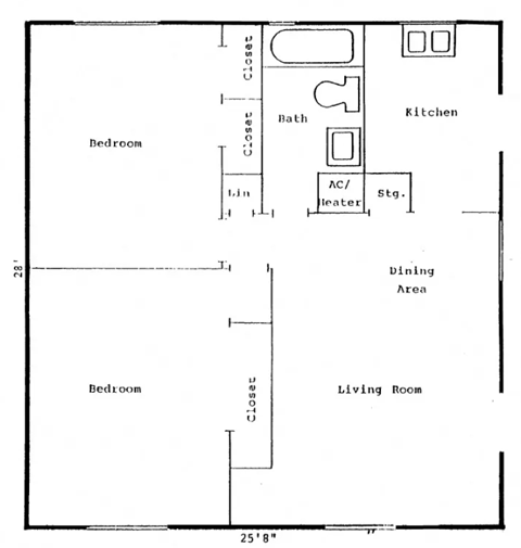 the schematic diagram of the floor plan for the small house